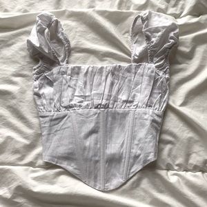 Glassons White Ruched Linen Corset